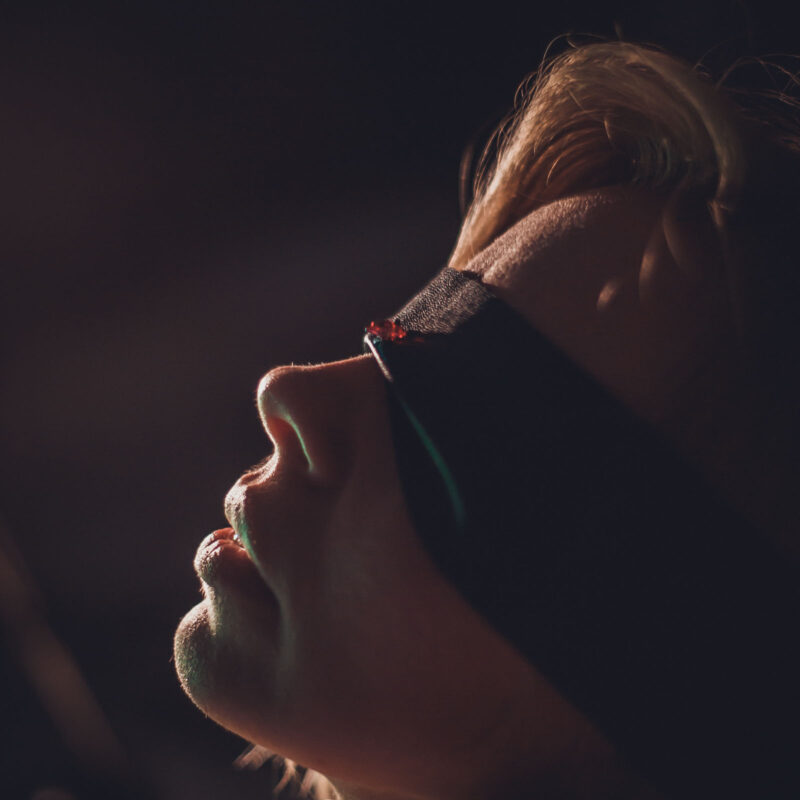 Italian Nappa Leather Blindfold with Crystal Detail