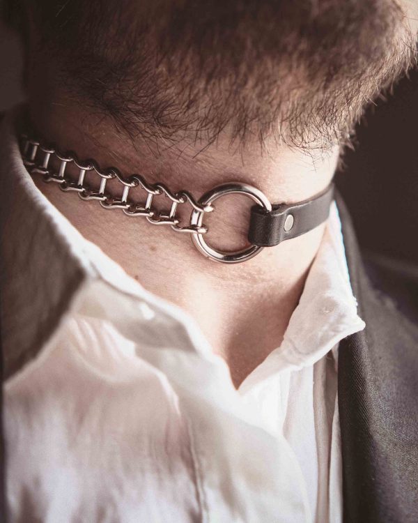 Leather Choker with Personalization "Devotion"