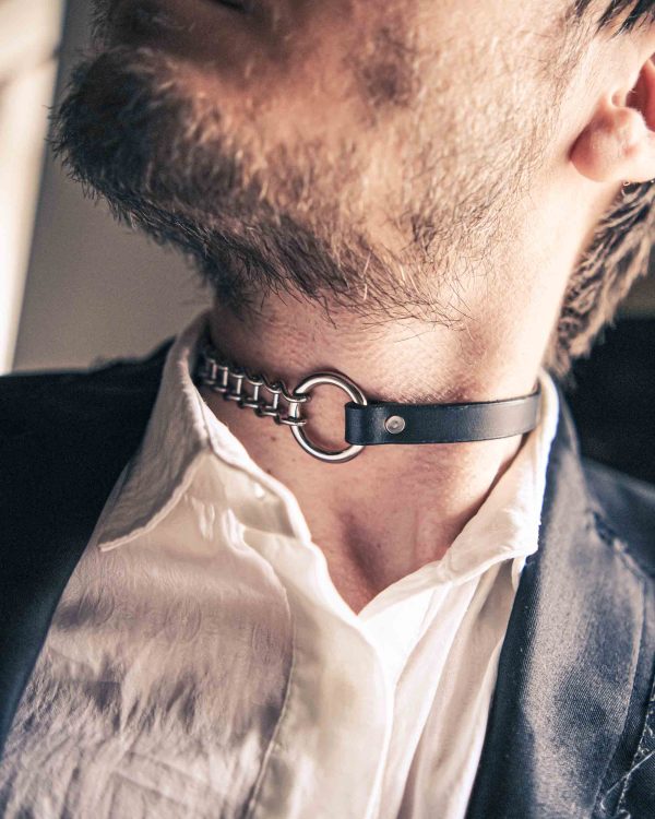 Leather Choker with Personalization "Devotion"