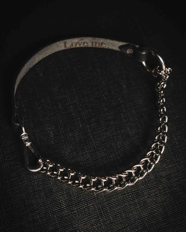 Leather Choker with Personalization "Devotion"