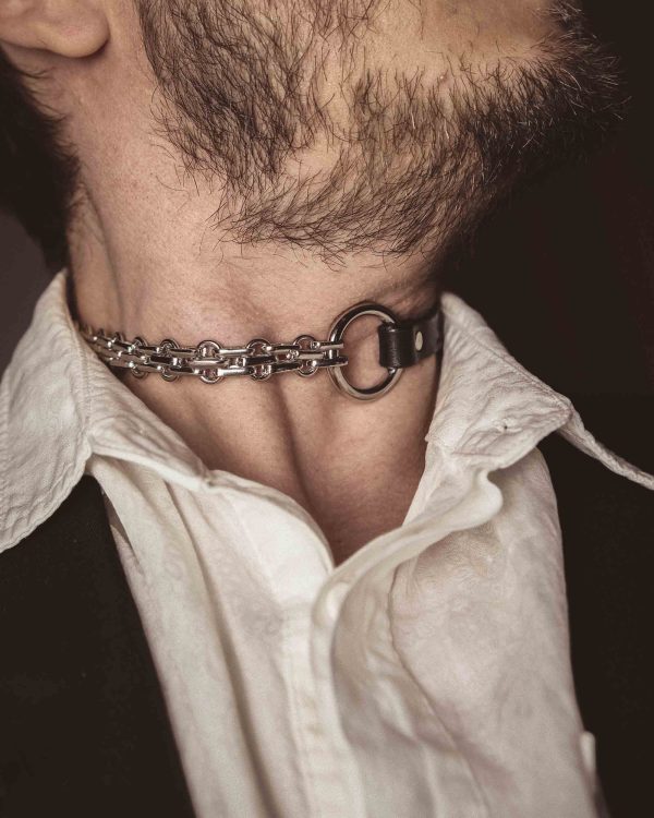 Leather Choker with Personalization "Devotion"