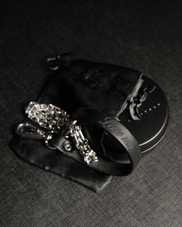 Leather Choker with Personalization "Devotion"