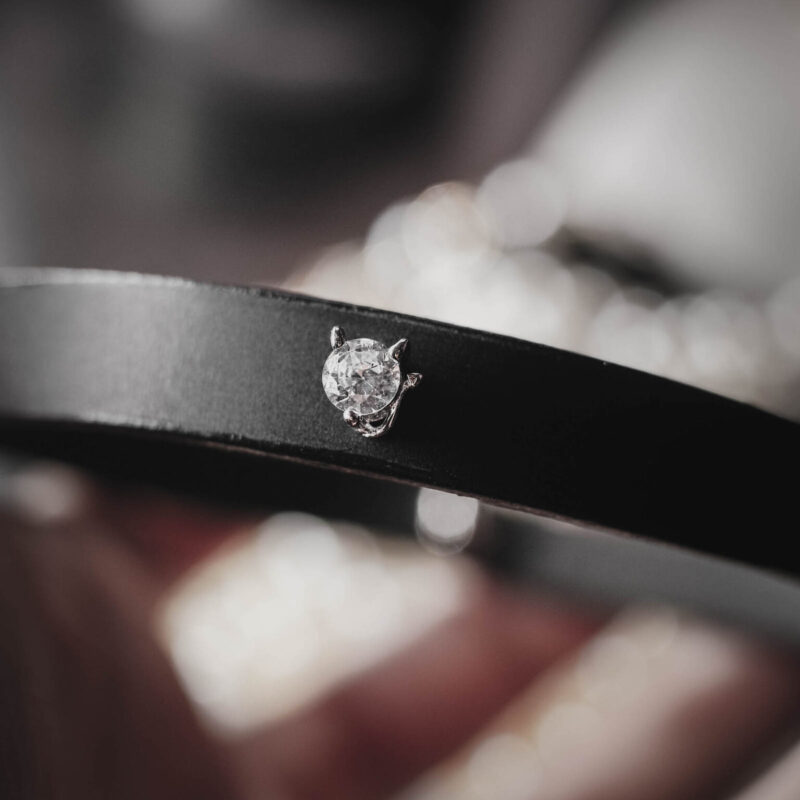 Leather Choker with Personalization "Temptation"