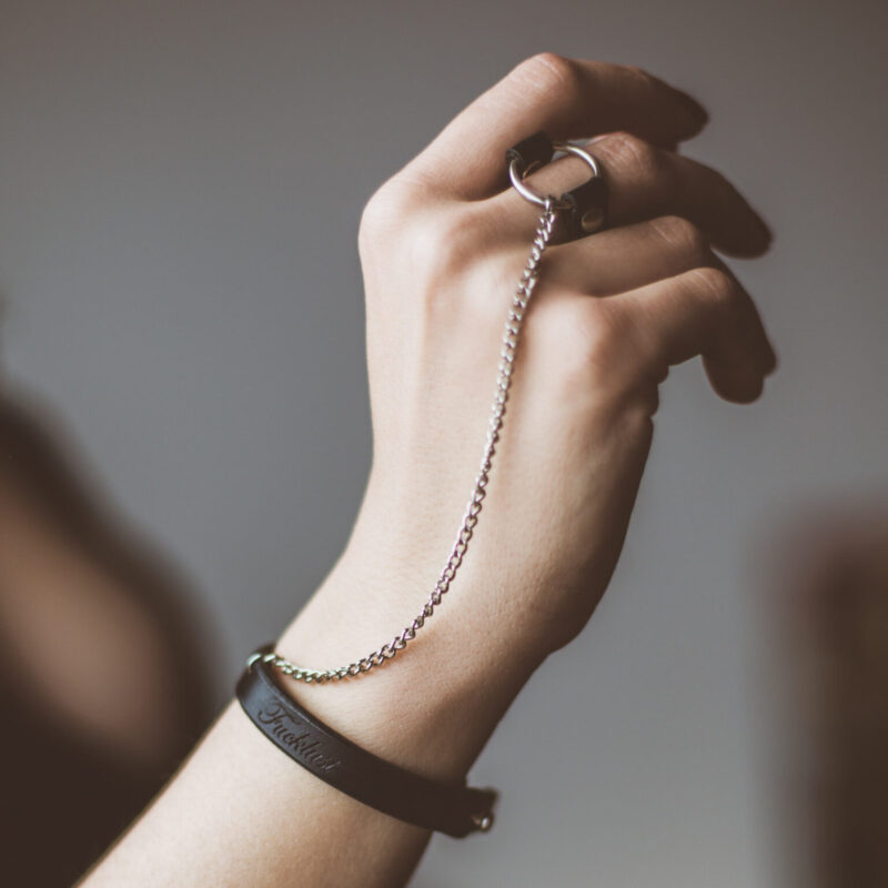 Leather Bracelet with Silver O-Ring and Custom Engraving