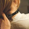 Leather choker by La Cortigiana