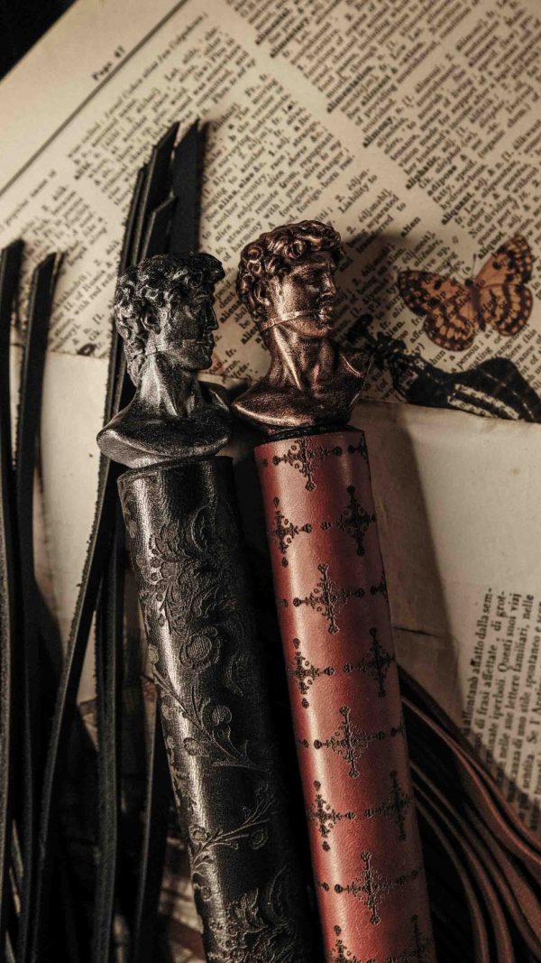 Leather Whip with David by La Cortigiana