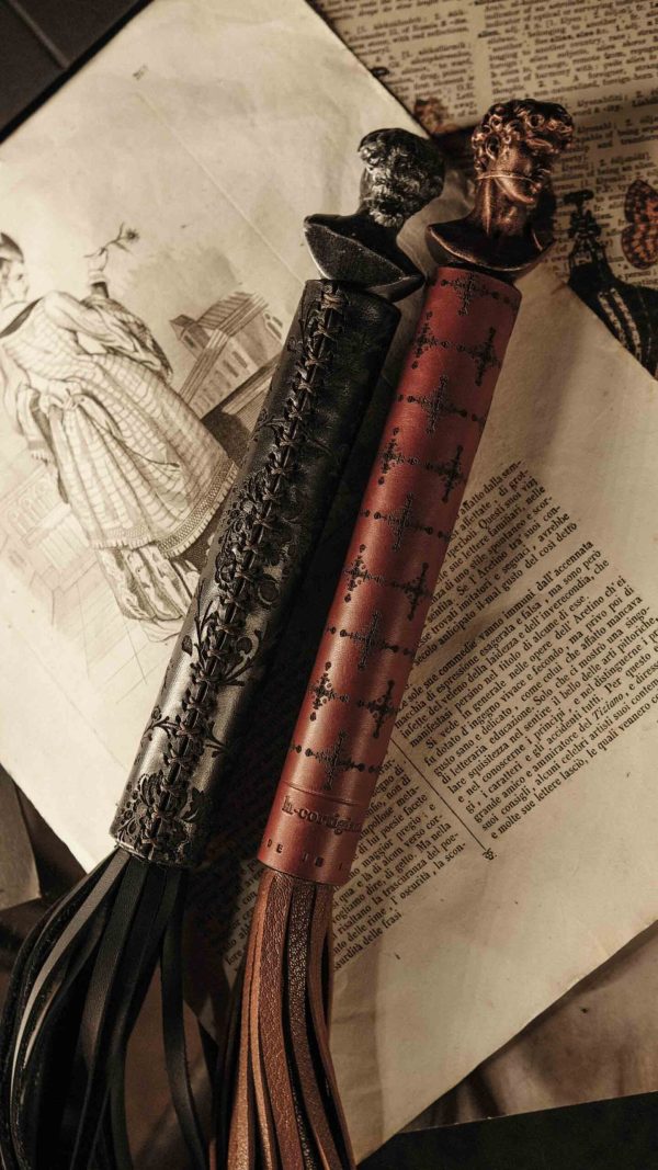 Leather Whip with David by La Cortigiana