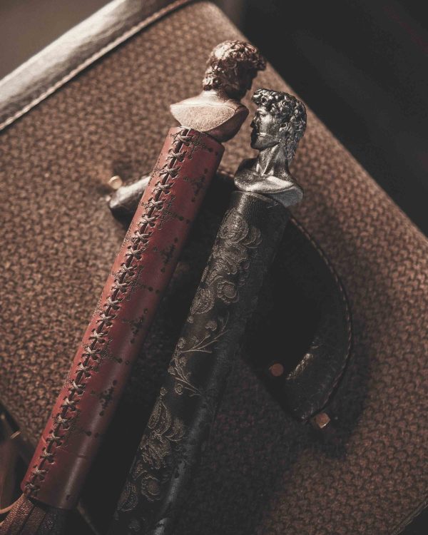 Leather Whip with David by La Cortigiana