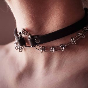 Leather choker by La Cortigiana