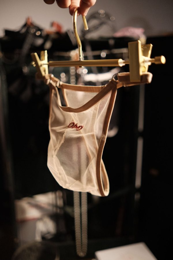 Sheer Mesh Men’s Thong with Personalized Embroidery