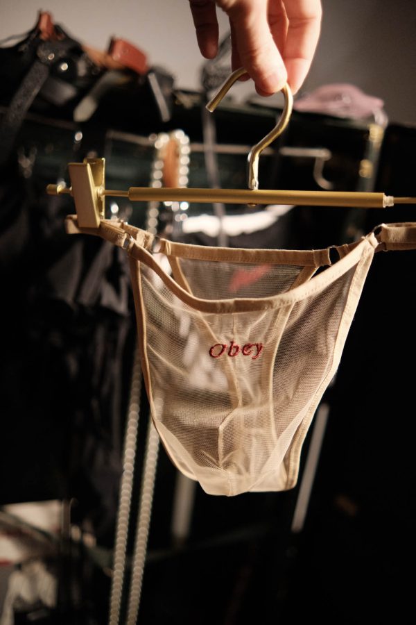 Sheer Mesh Men’s Thong with Personalized Embroidery