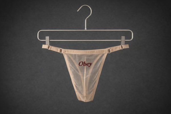 Sheer Mesh Men’s Thong with Personalized Embroidery