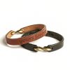 Minimal Leather Bracelet with Secret Inner Engraving