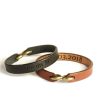 Minimal Leather Bracelet with Secret Inner Engraving