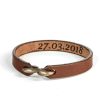 Minimal Leather Bracelet with Secret Inner Engraving