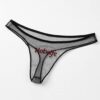 Black sheer mesh Hotwife panties angled view