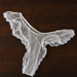 Transparent Lace Panties with Custom Embroidery